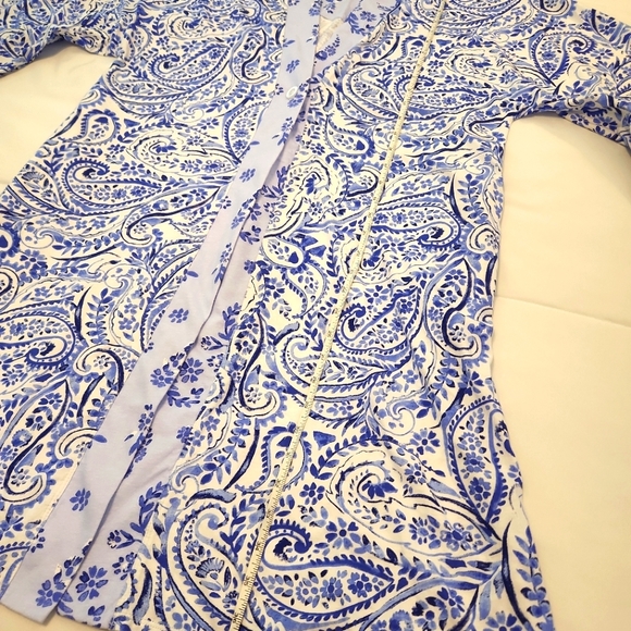 Carole Hochman Blue Floral Robe & Nightgown Set S - Picture 6 of 12